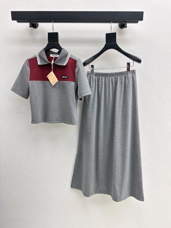 Miu Miu Tops - 🌟MIU MIU🌟 set Short-sleeved top + long skirt